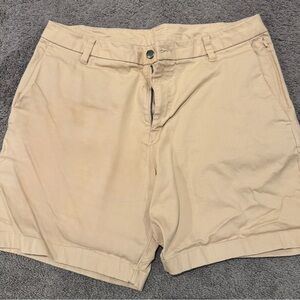 lululemon athletica Men's Beige Flat Front Shorts